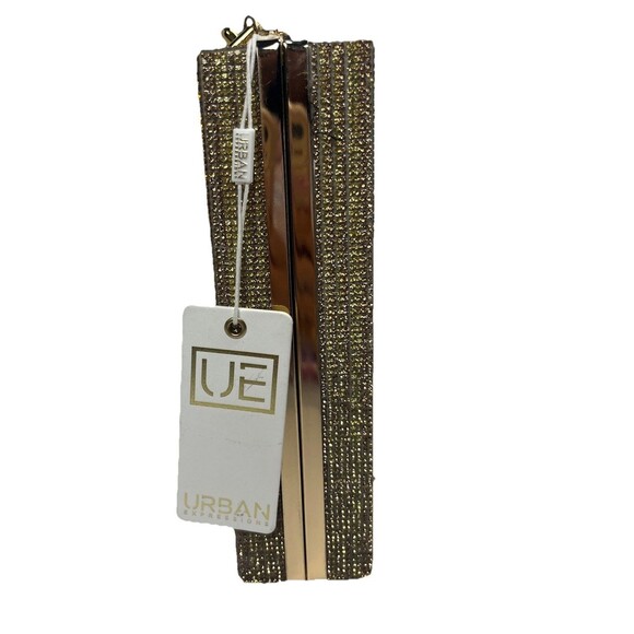 Urban Expressions Bling Money Dollar $ Women's Purse Gold Hard Rhinestone Clutch - Picture 8 of 13